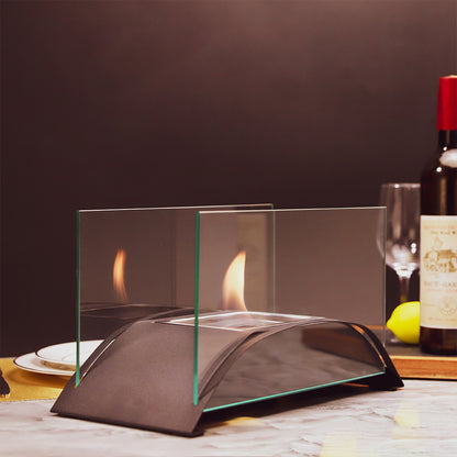 Luxury Decorative Alcohol Fireplace - Real Flame Tabletop Fire Pit for Living Room & Dining Table