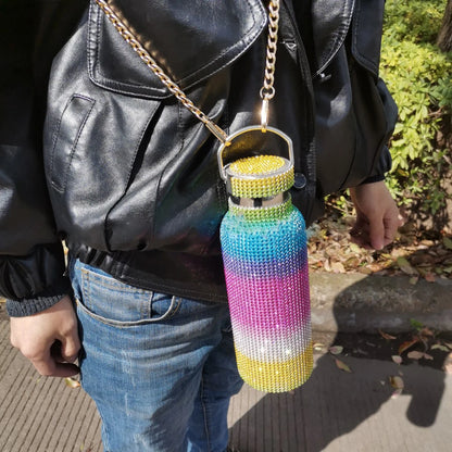 Elegant Bling Jewelry Water Bottle | Vacuum Insulated Flask for Coffee & Tea | Stylish Gift for Her