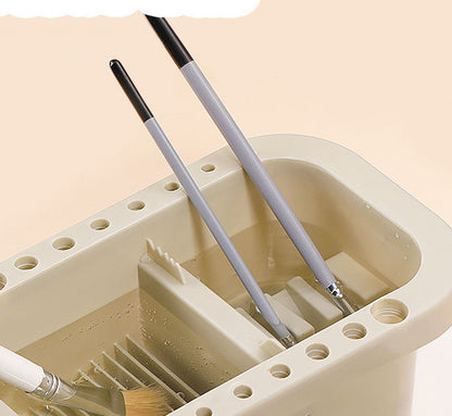 Multi-functional Artist Brush Washer - 3-in-1 Paint Brush Cleaner & Holder Bucket