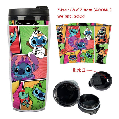 Cute Stitch Cartoon Double-Layer Insulated Travel Mug - 400ml
