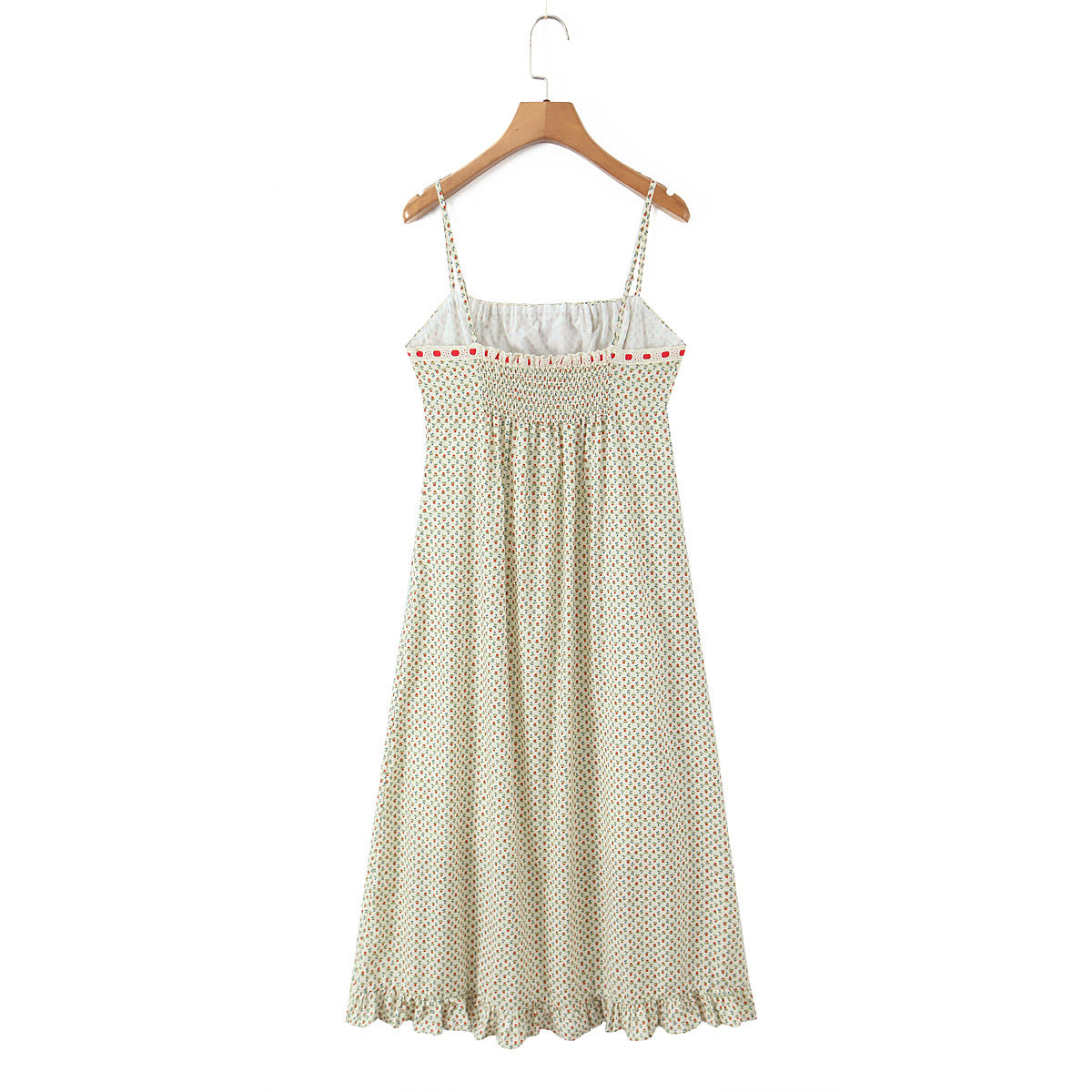 Sweet Floral Print Camisole Maxi Dress – Chic Sleeveless Long Skirt with Ribbon Bow for Women