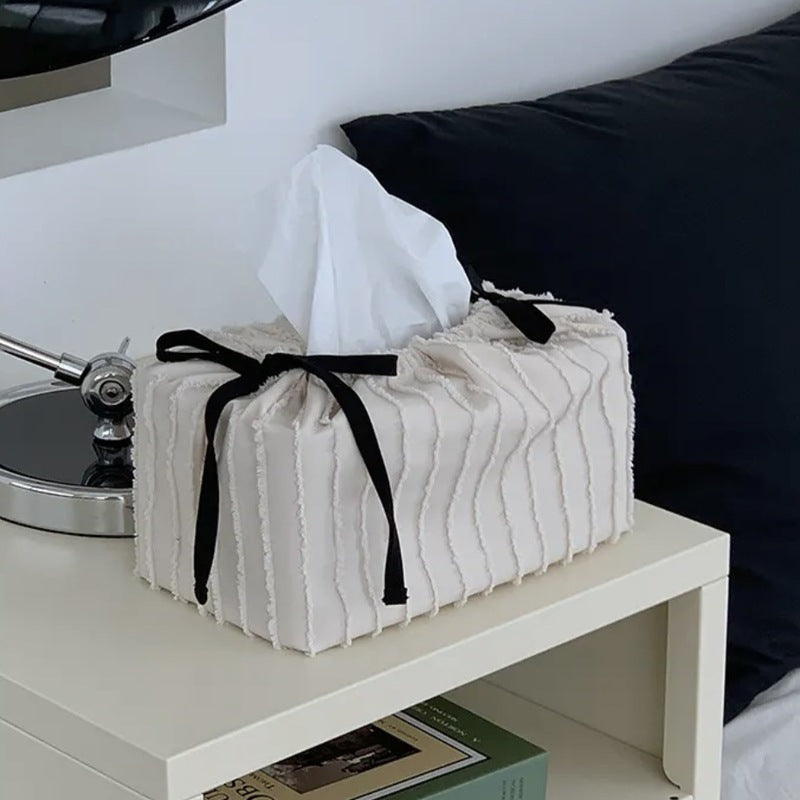 Aesthetic Korean Style Tissue Box Cover - Soft Fabric Cake Design Decorative Holder