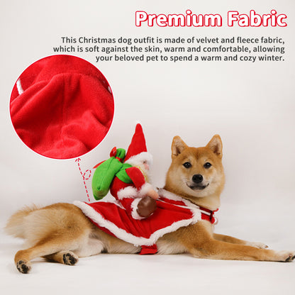 Funny Santa Riding Dog Costume - Festive Holiday Pet Outfit