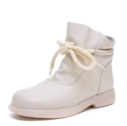 Casual Winter Ankle Boots with Soft Sole | Ladies' Warm Wool Cotton Flat Low-Top Shoes