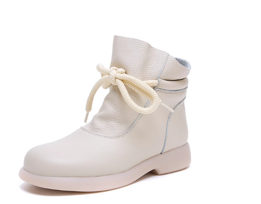 Casual Winter Ankle Boots with Soft Sole | Ladies' Warm Wool Cotton Flat Low-Top Shoes