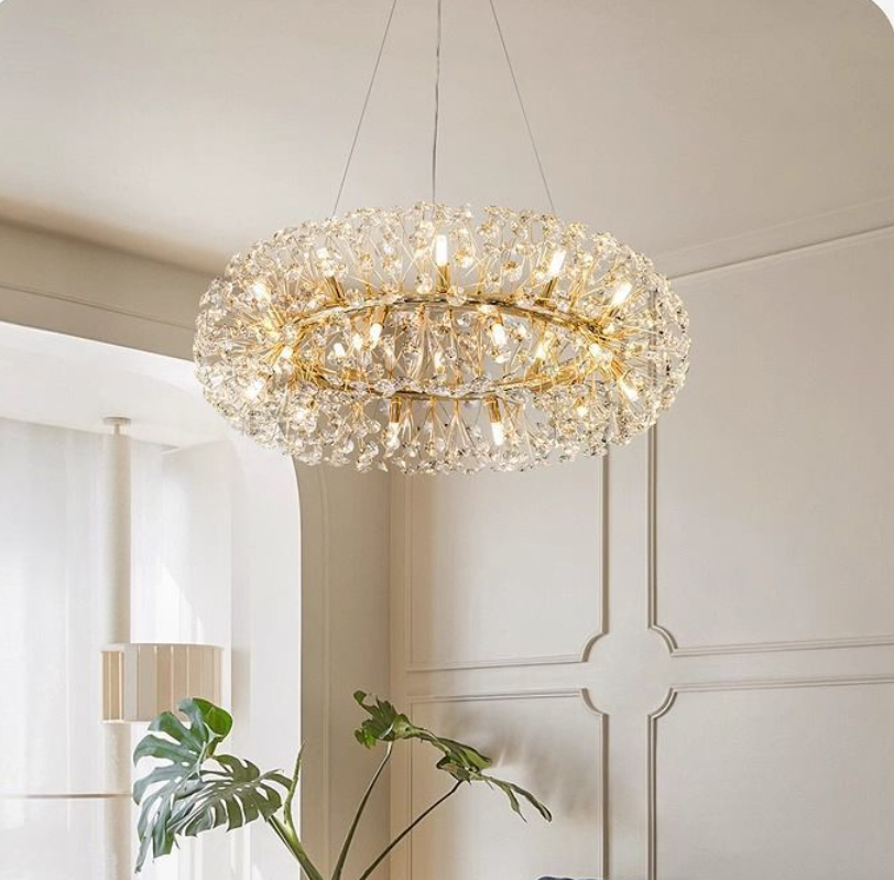 Modern Luxury Dandelion Crystal Pendant Light for Living Room