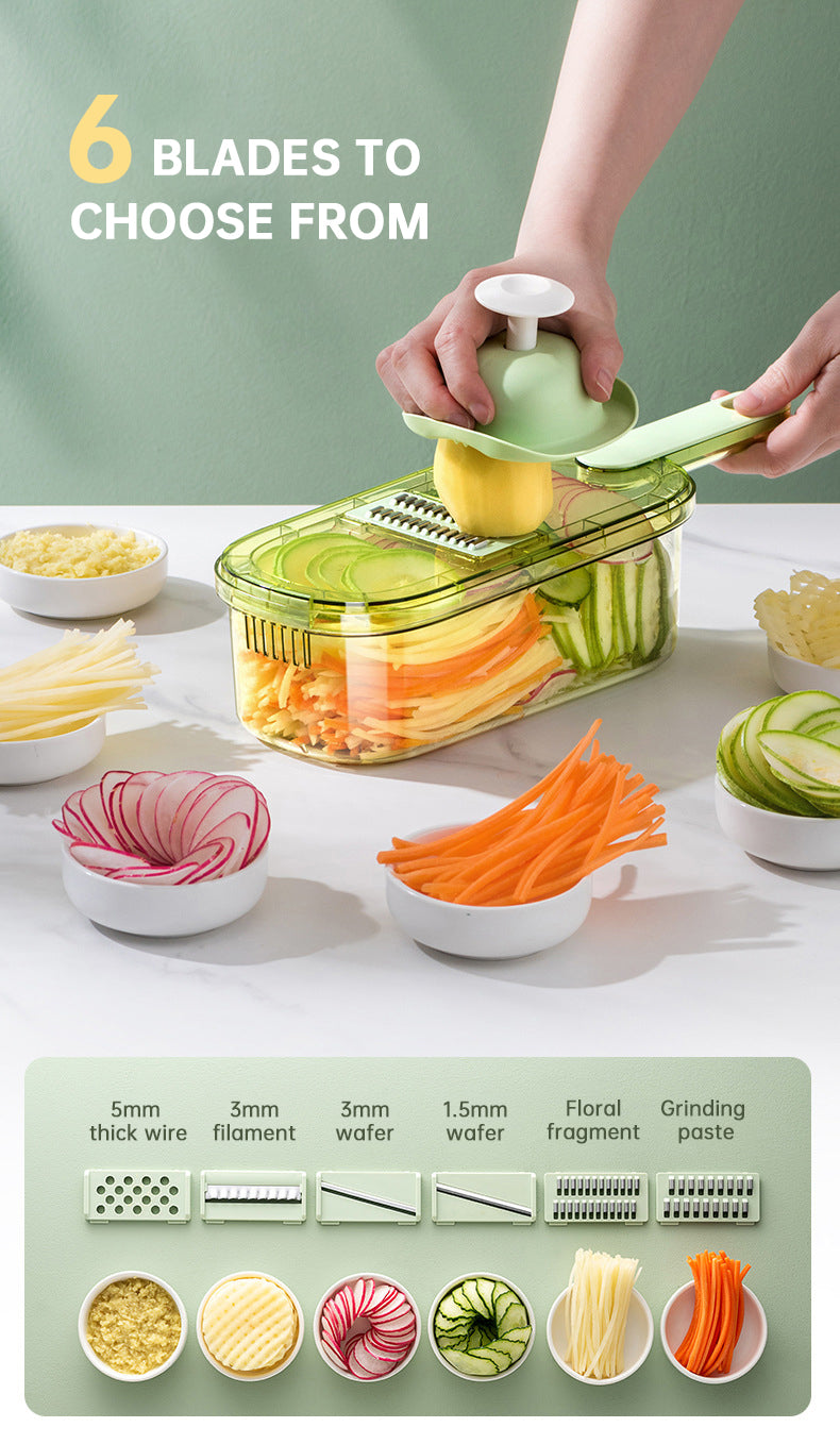 Multifunctional Vegetable Cutter with Drain Basket