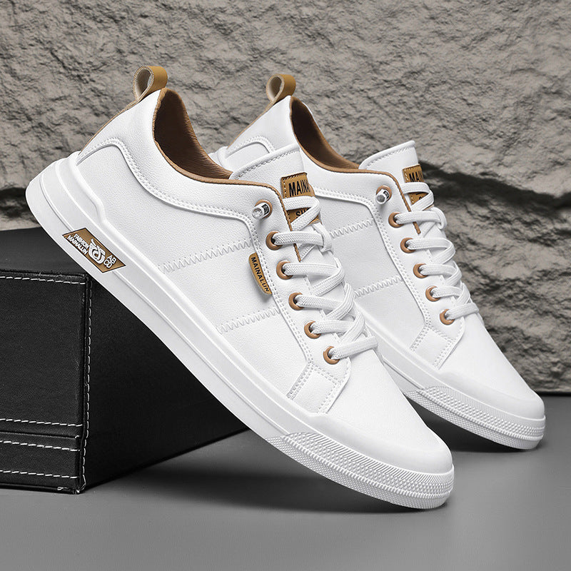 Classic White Casual Sneakers for Men – Versatile Soft Sole Sports Shoes for All-Season Style