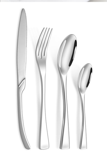 Premium Silverware Flatware Set with Steak Knife, Fork, and Spoon