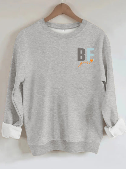 Letter love pattern printed hoodie