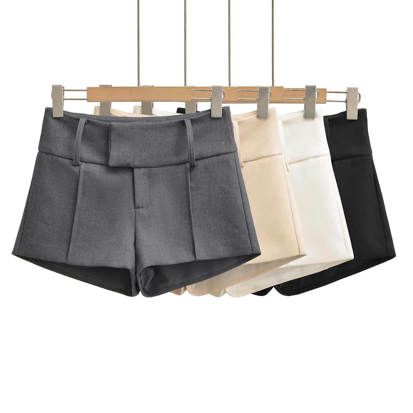 Trendy Low Waist Slimming A-Line Shorts – Chic Hip-Hugging Wide Leg Hot Pants for Women