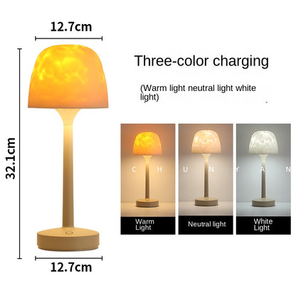 Dynamic Water Ripple Projector Lamp - Romantic Ocean Wave Atmosphere Night Light with Remote Control