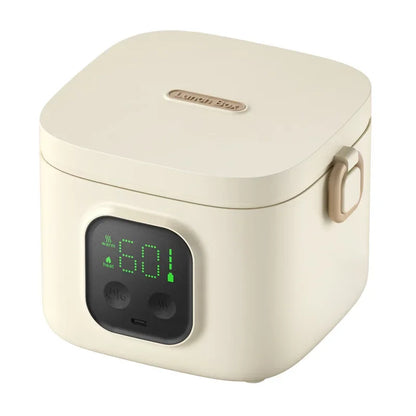Portable Wireless Electric Lunch Box - Rechargeable Water-Free Heating Food Container with LCD Display