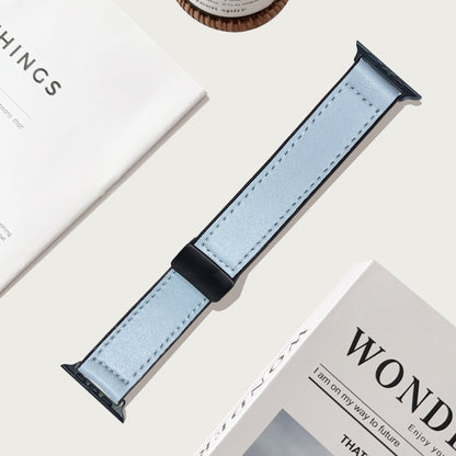 Premium Magnetic Buckle Silicone Skin Watch Band - Vintage Leather Look