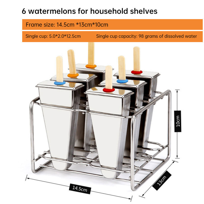 Household 304 Stainless Steel Ice Cream Popsicle Mold Set with Rack