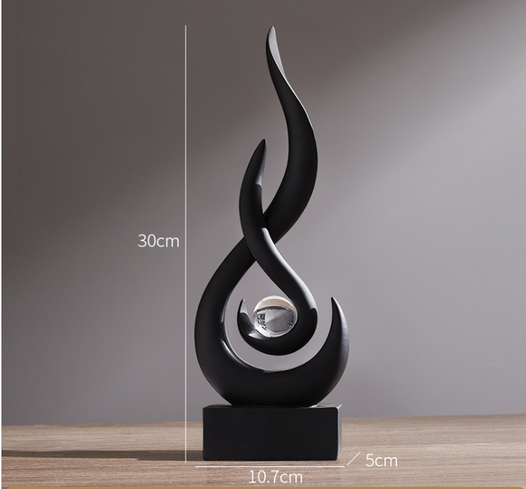 Creative Nordic Style Flame Figurine – Elegant Desktop Decor for Modern Home