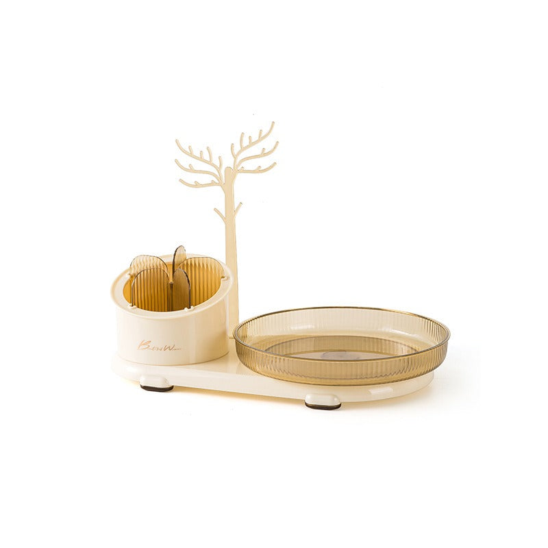 360° Rotating Cosmetic Organizer & Jewelry Display Stand – All-in-One Luxury Makeup Storage Box