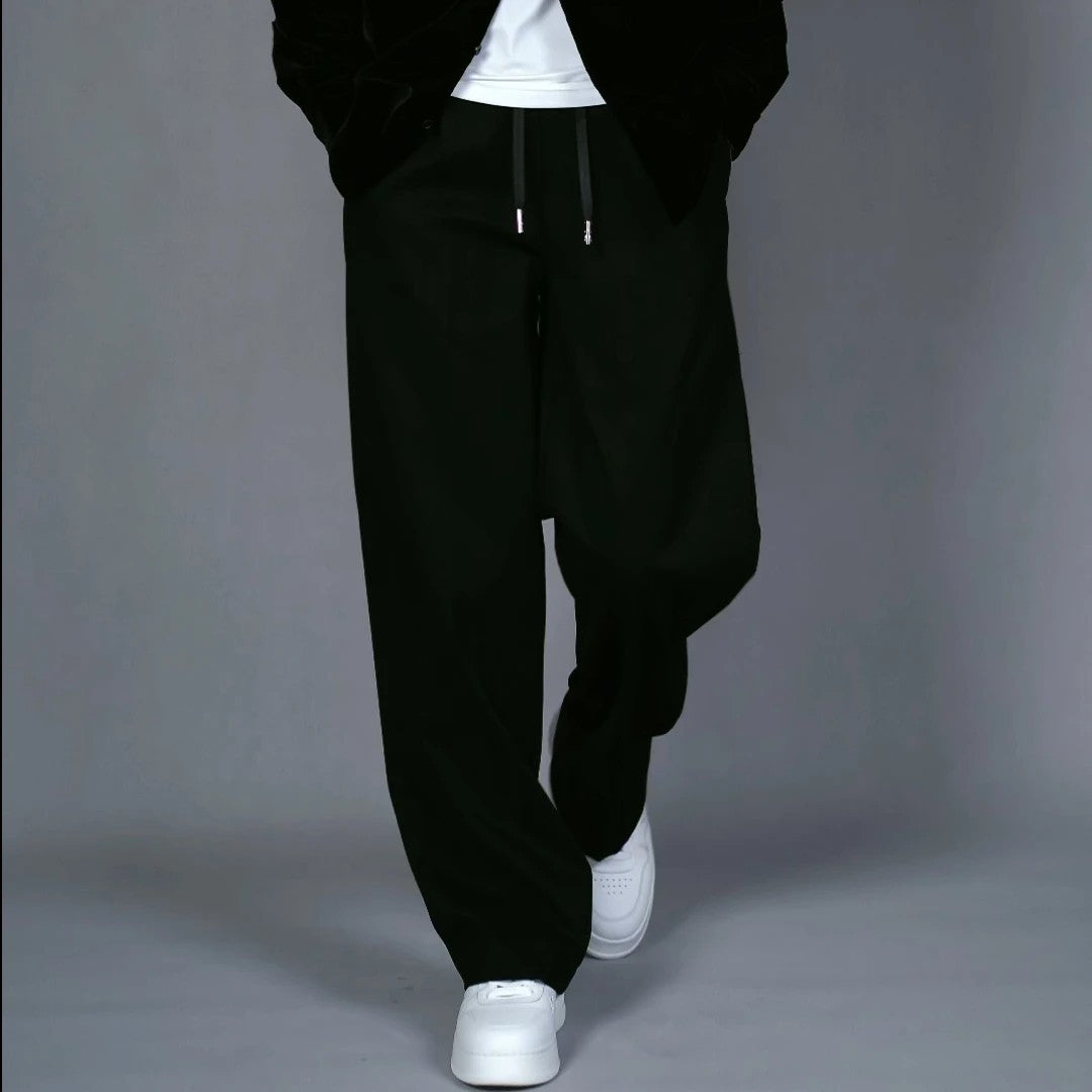 Premium Minimalist Wide-Leg Trousers – Relaxed Straight Fit Drapey Pants for Men & Women