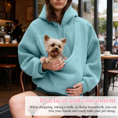 Pet Carrier Hoodie - Unisex Hands-Free Dog & Cat Carry Sweatshirt