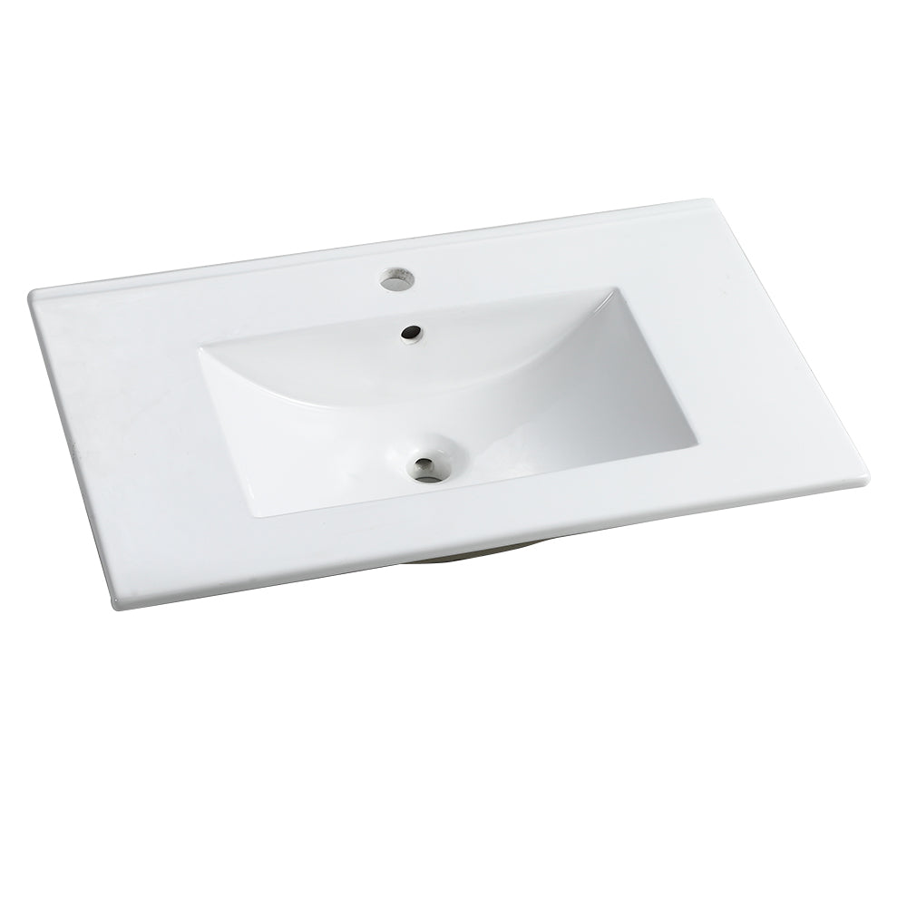 Compact Single Basin Vanity with Integrated Ceramic Sink