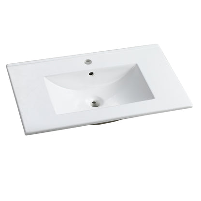 Compact Single Basin Vanity with Integrated Ceramic Sink