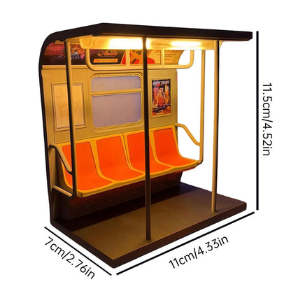 Retro Subway Train Table Lamp - Vintage Metro Style Warm LED Desk Light