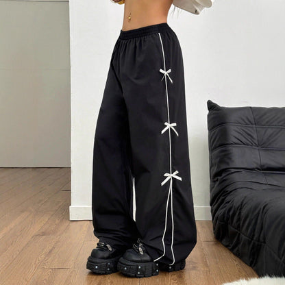 Trendy High-Waisted Straight Leg Sweatpants - Casual Loose Fit Track Pants
