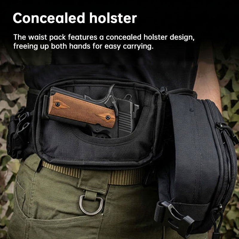 Tactical Gun Holster Waist Pack | EDC Concealed Pistol Belt Pouch