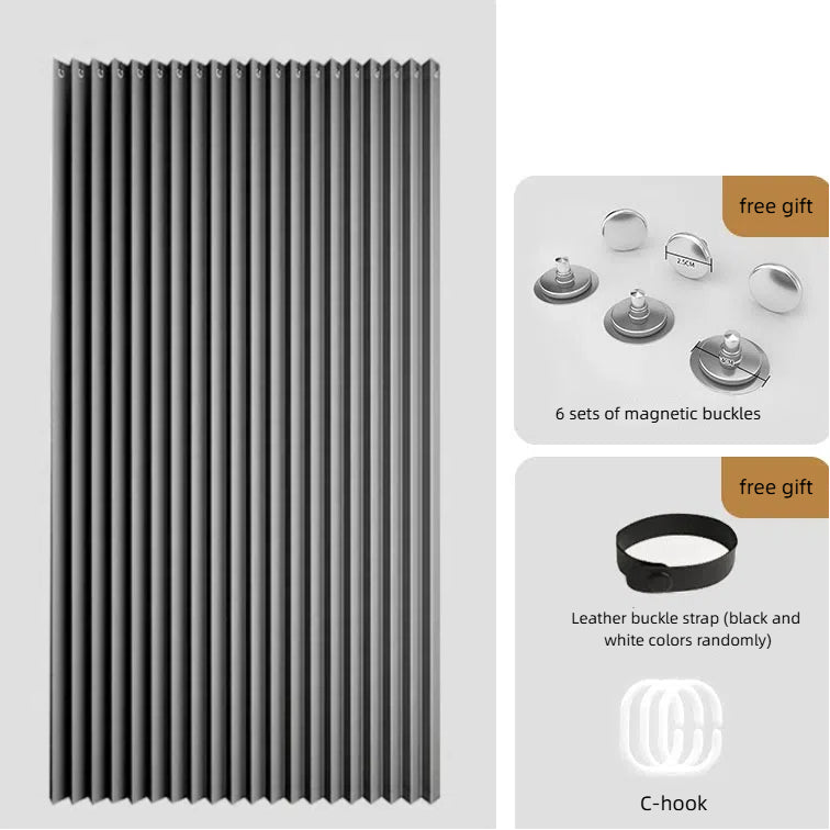 Folding Pleated Curtains for Windows - No Punching Installation