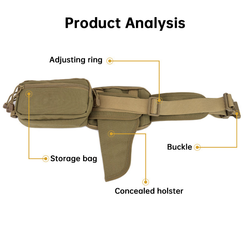 Tactical Gun Holster Waist Pack | EDC Concealed Pistol Belt Pouch