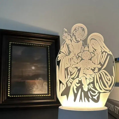 Creative 3D Acrylic Night Light – Warm Atmosphere Bedside Lamp & Elegant Desktop Decor for Bedroom