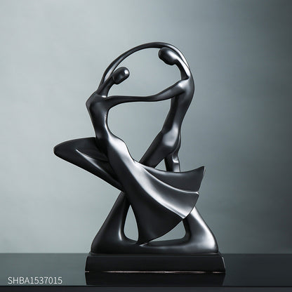 Creative Artistic Figure Ornament – Luxury Black Abstract Figurine for Living Room