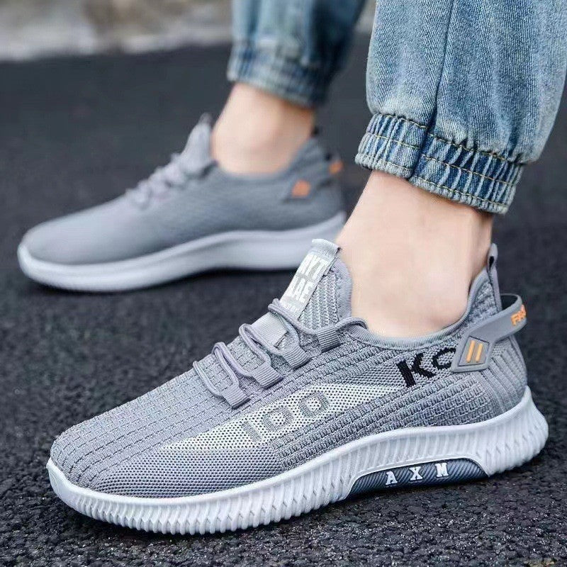Men's Fly Woven Mesh Running Shoes - Lightweight Breathable Sports Sneakers
