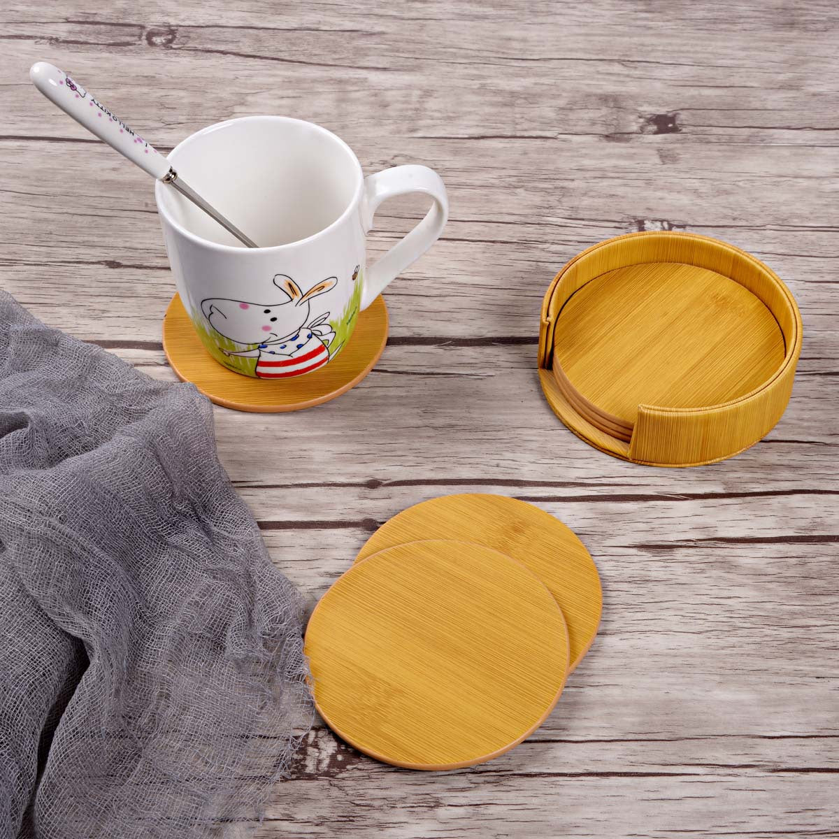 Elegant Round Marble Print Leather Coasters | Heat-Resistant Drink Mats for Home & Office
