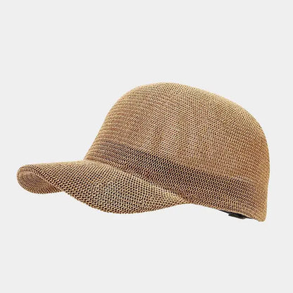 Summer Breathable Straw Baseball Cap - Lightweight Paper Grass Sun Hat for Women