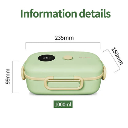 Smart LCD Temperature Display Insulated Lunch Box - Portable Thermal Food Container for Travel & Office