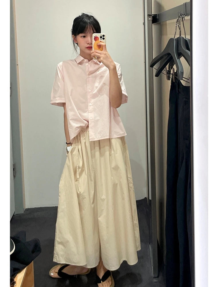Women's 100% Cotton Wide Leg Pants - Breathable Loose Fit Summer Trousers