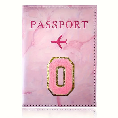 Monogrammed Pink Marble Effect Passport Clip