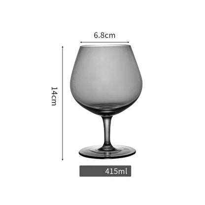 European Luxury Smoke Gray Crystal Wine Glasses - Premium Champagne & Cocktail Goblets