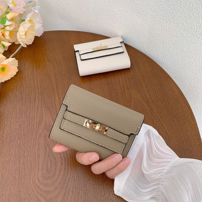 Women's Premium Small Wallet with Gold-Tone Buckle Closure - Instagram Style