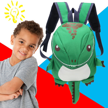 3D Dinosaur Backpack for Kids - Waterproof Kindergarten & Small School Bag