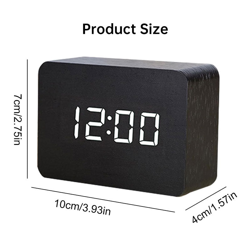 Modern Wooden LED Digital Desk Clock
