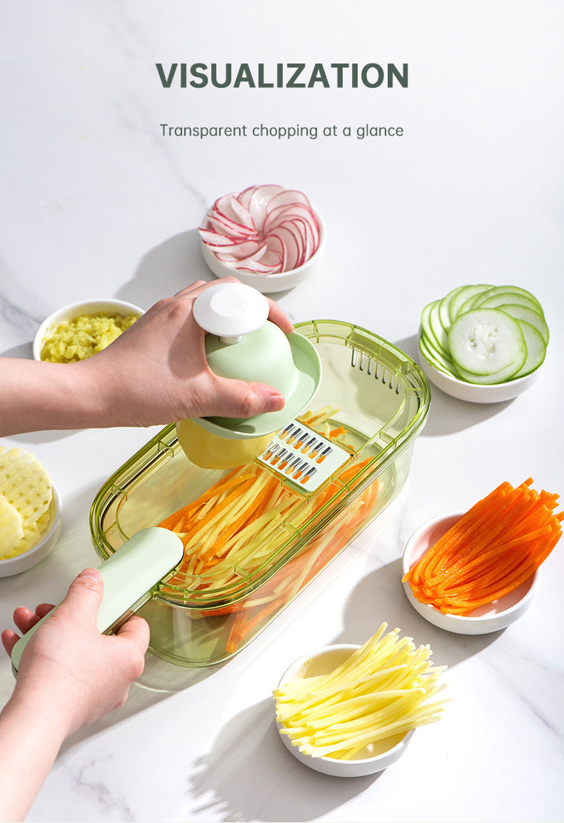 Multifunctional Vegetable Cutter with Drain Basket