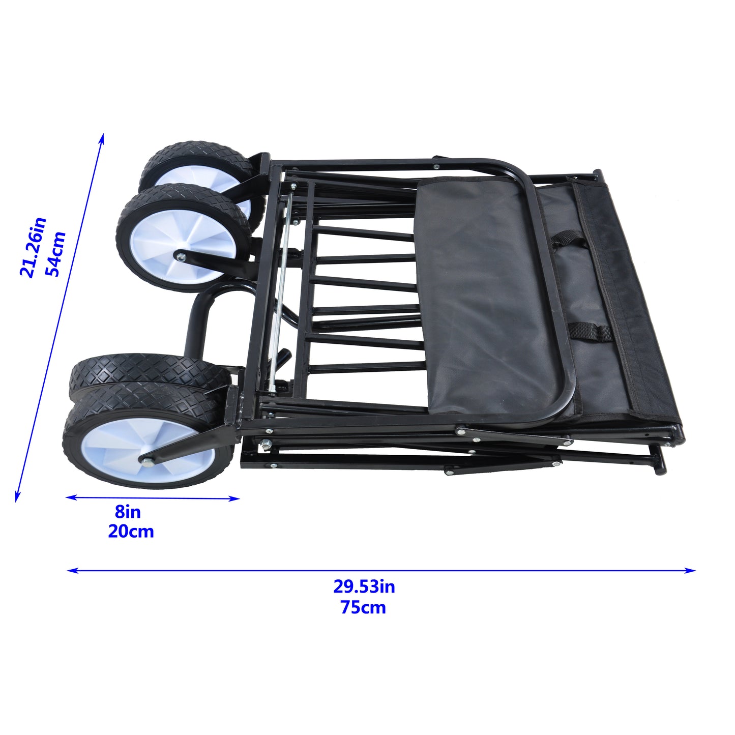 Folding Wagon Garden Shopping Beach Cart – Heavy Duty Black Utility Cart