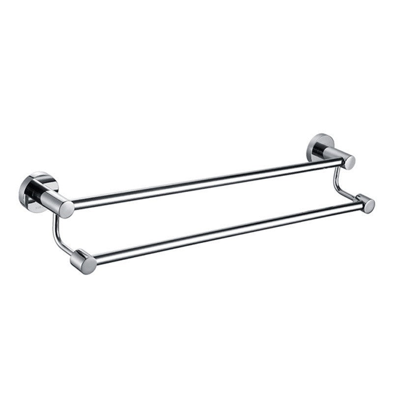 Heavy-Duty 304 Stainless Steel Double Towel Rack – No-Drill Wall-Mounted Rustproof Hanging Bar for Bathroom