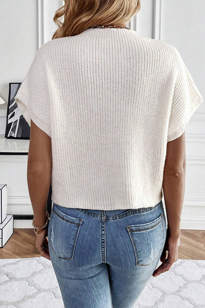Minimalist Flower Embroidered Pullover - Stylish Knitwear for Women