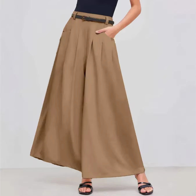 Elegant Wide-Leg Trousers - Casual Loose Fit Flowy Pants