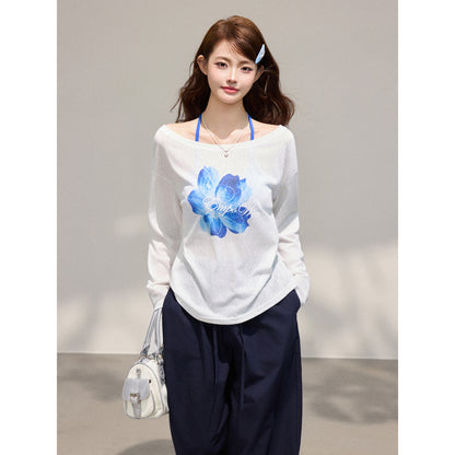 Women's 2-Piece Floral Print Long Sleeve Cardigan & Off-Shoulder Top Set