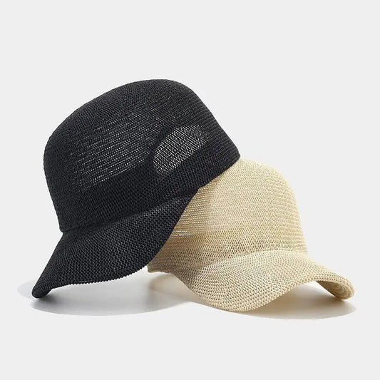 Summer Breathable Straw Baseball Cap - Lightweight Paper Grass Sun Hat for Women