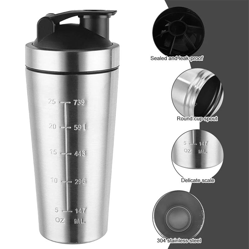 Insulated Metal Shaker Cup for Protein Shakes | BPA-Free Durable Sports Bottle